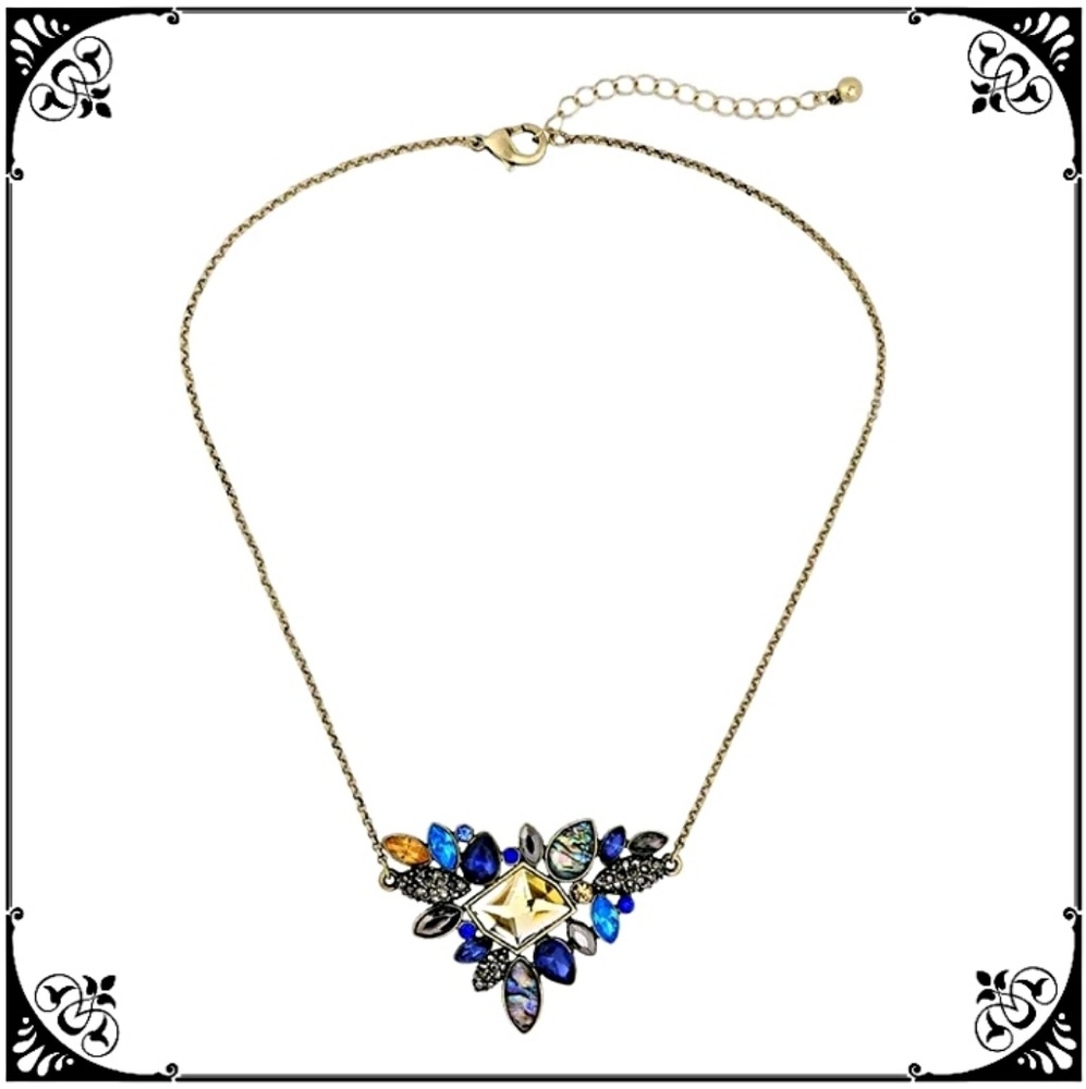 Multi Colored Rhinestone Necklace Brand New - Picture 2 of 2